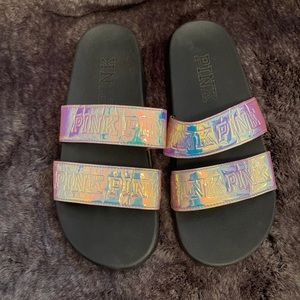 VS PINK HOLOGRAPHIC SLIDES